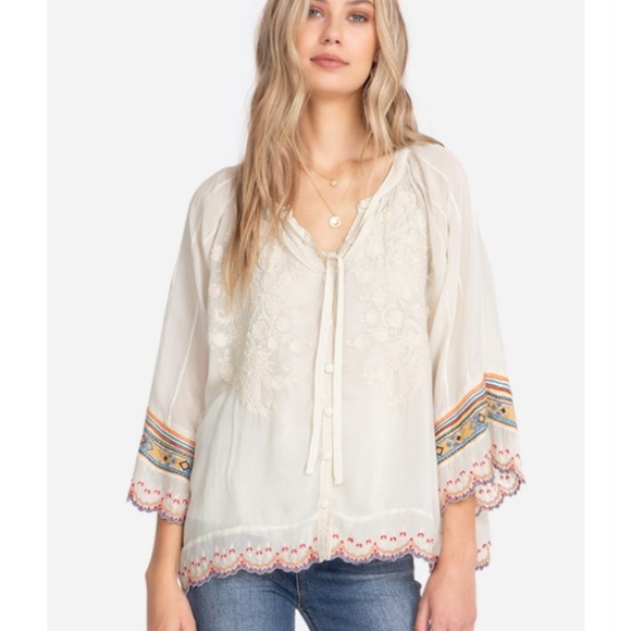 Johnny Was Tops - Nwt Johnny Was Embroidered Blouse S medium welcome